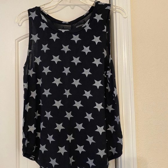 EUC Grayson Threads Black Tank Top with Gray Stars - Picture 1 of 3